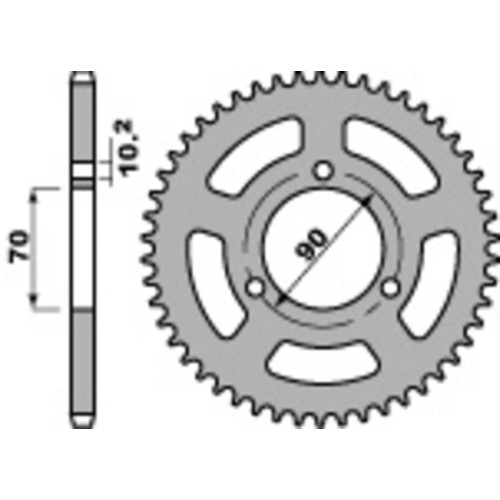 Kit cadena EK/PBR 420SR 15/45 - corona estándar