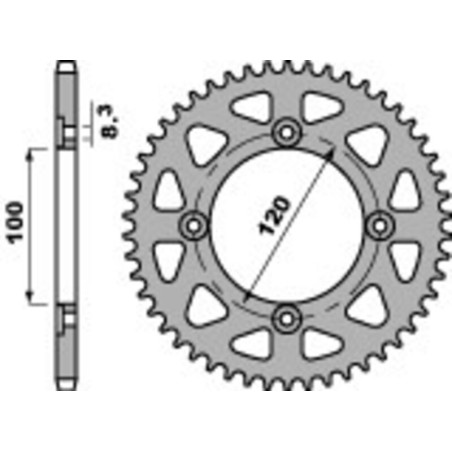 Kit cadena EK/PBR 420SR 12/50 - corona estándar