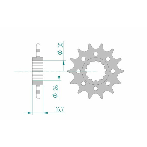 Piñón AFAM acero estándar 20613 - Paso 520