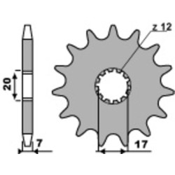 Kit cadena EK/PBR 428SR 12/60 - corona estándar 2