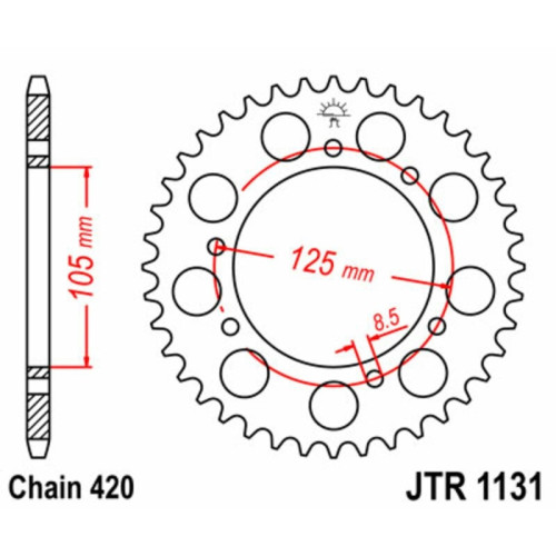 Kit de cadena EK/JT 420SH 11/52 - corona Standard