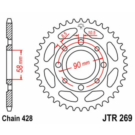 Kit de cadena EK/JT 428ZVX 14/42 - corona Standard