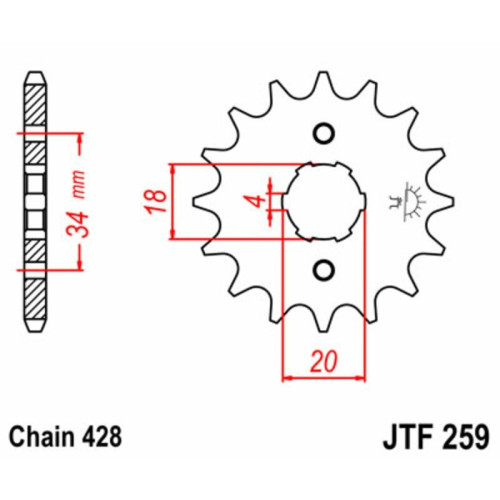 Kit de cadena EK/JT 428ZVX 14/47 - corona Standard