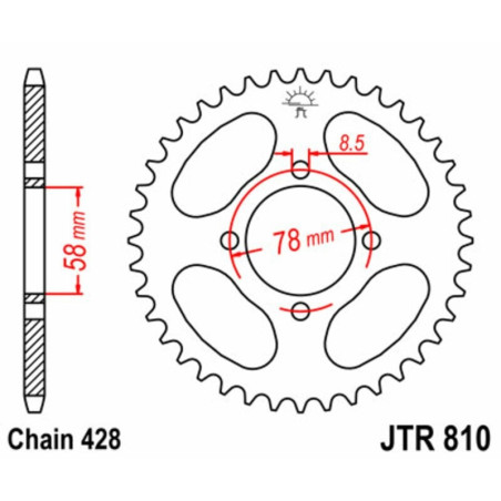 Kit de cadena EK/JT 428ZVX 14/48 - corona Standard