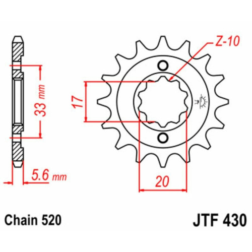 Kit de cadena EK/JT 520MRD7 13/48 - corona autolimpiable