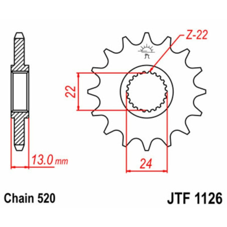 Kit de cadena EK/JT 520SRX2 16/49 - corona Standard