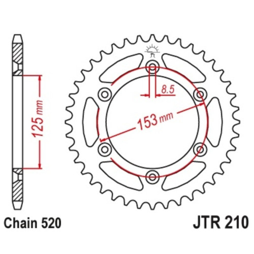 Kit de cadena EK/JT 520SRX2 13/50 - corona Standard