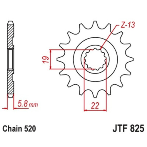 Kit de cadena EK/JT 520SRX2 13/50 - corona Standard