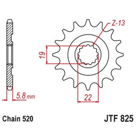 Kit de cadena EK/JT 520SRX2 13/50 - corona Standard