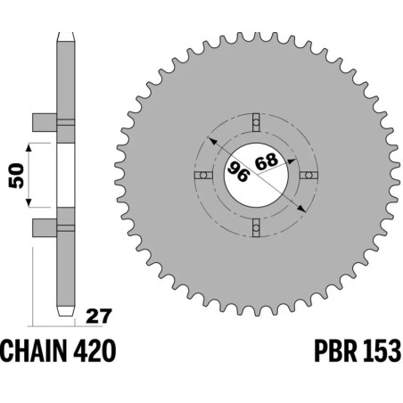 Corona PBR acero C45 estándar 153 - 420