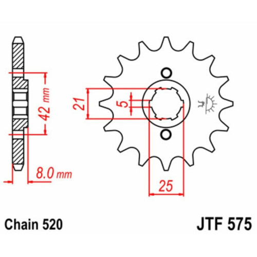 Kit de cadena EK/JT 520SRX2 14/50 - corona Standard