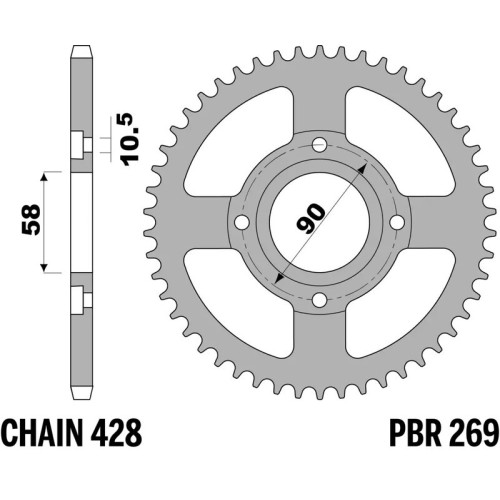 Corona PBR acero C45 estándar 269 - 428