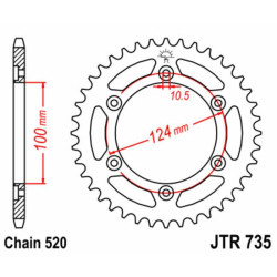 Kit de cadena EK/JT 520ZVX3 15/45 - corona Standard 2
