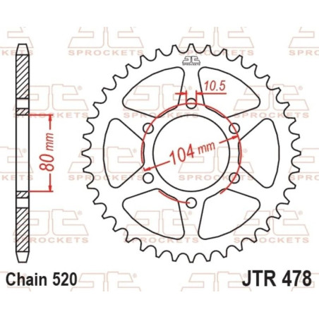 Kit de cadena EK/JT 520ZVX3 15/45 - corona Standard