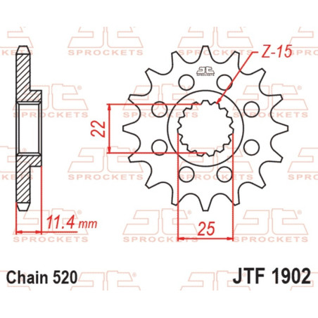 Kit de cadena EK/JT 520ZVX3 15/48 - corona Standard