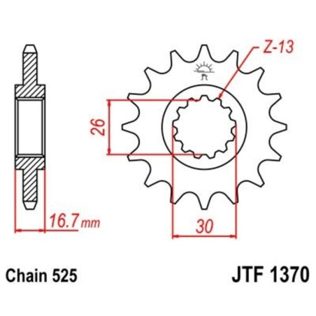 Kit de cadena EK/JT 525SRX2 16/42 - corona Standard