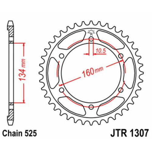 Kit de cadena EK/JT 525SRX2 16/45 - corona Standard