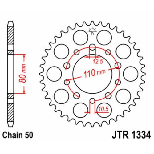 Kit de cadena EK/JT 530SRX2 16/45 - corona Standard