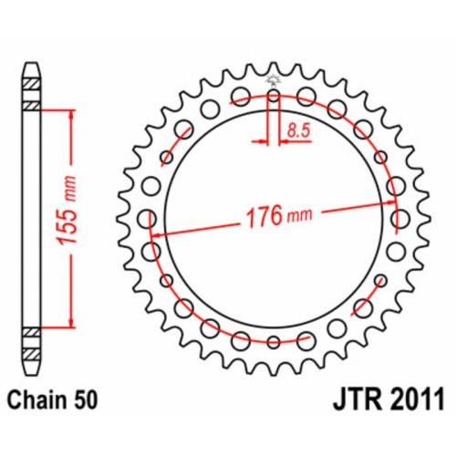 Kit de cadena EK/JT 530SRX2 18/43 - corona Standard