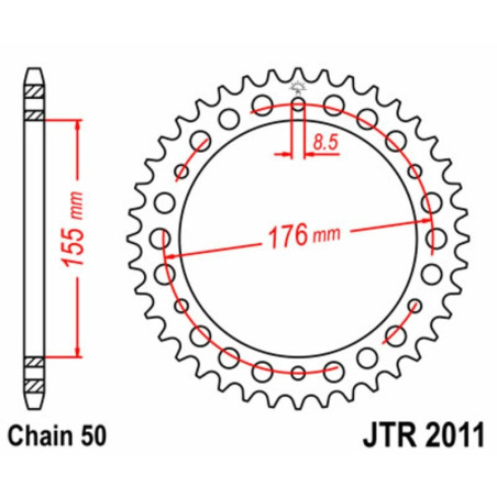 Kit de cadena EK/JT 530SRX2 18/43 - corona Standard