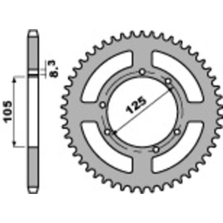 Kit de cadena EK/PBR 428ZVX 15/48 - corona Standard