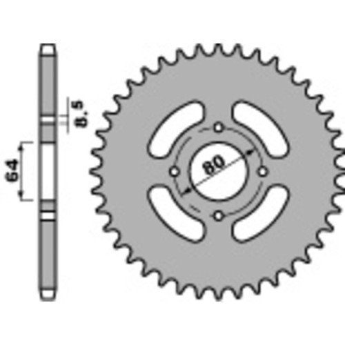Kit de cadena EK/PBR 428ZVX 14/43 - corona Standard