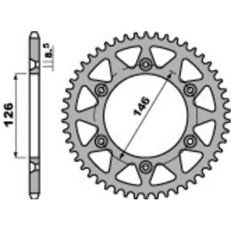 Kit de cadena EK/PBR 520MRD7 14/49 - corona ultraligera