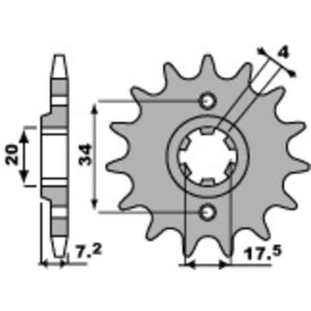 Kit de cadena EK/PBR 520M3 13/51 - corona ultraligera