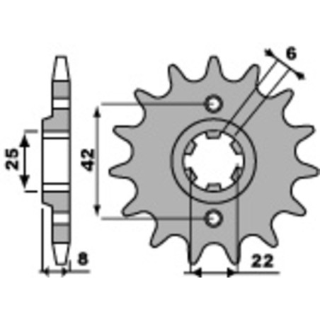 Kit de cadena EK/PBR 520SRX2 14/48 - corona Standard