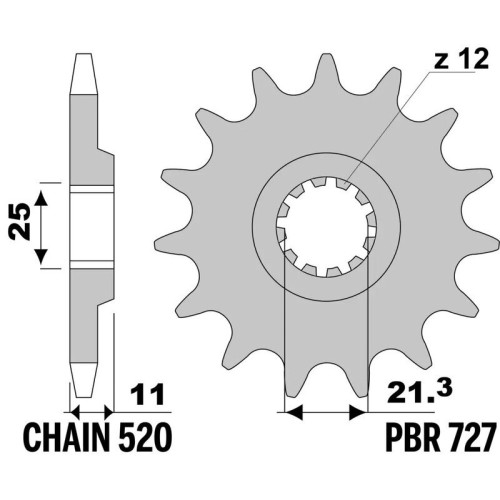 Kit de cadena EK/PBR 520SRX2 13/48 - corona ultraligera