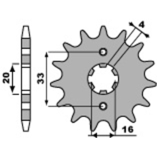 Kit de cadena EK/PBR 520SRX2 13/48 - corona Standard
