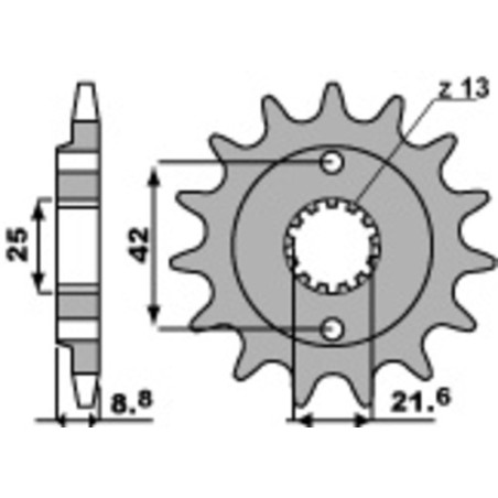 Kit de cadena EK/PBR 520SRX2 15/45 - corona Standard