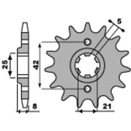 Kit de cadena EK/PBR 520SRX2 15/45 - corona Standard