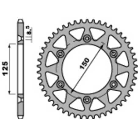Kit de cadena EK/PBR 520ZVX3 16/44 - corona Standard