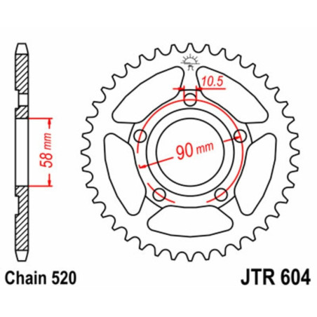 Kit de cadena EK/JT 520SRX2 14/36 - corona Standard