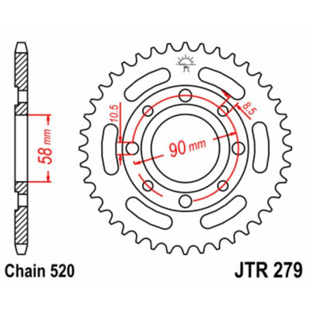 Kit de cadena EK/JT 520SRX2 13/35 - corona Standard