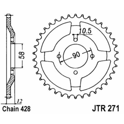 Kit de cadena EK/JT 428ZVX 16/50 - corona Standard