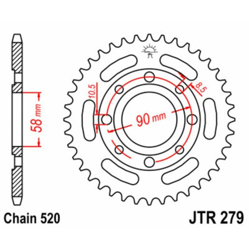Kit de cadena EK/JT 520ZVX3 13/40 - corona Standard