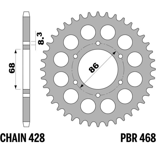 Corona PBR acero C45 estándar 468 - 428