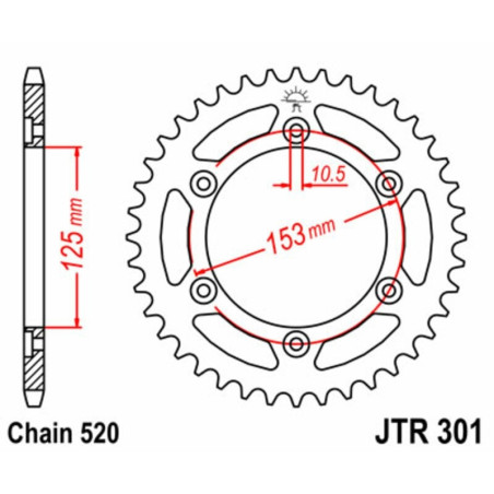 Kit de cadena EK/JT 520SRX2 13/40 - corona Standard