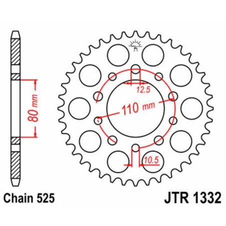 Kit de cadena EK/JT 525SRX2 15/40 - corona Standard
