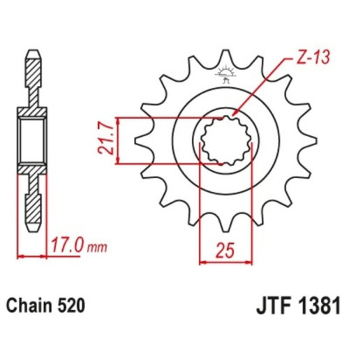 Kit de cadena EK/JT 520SRX2 15/41 - corona Standard