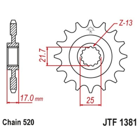 Kit de cadena EK/JT 520SRX2 15/41 - corona Standard