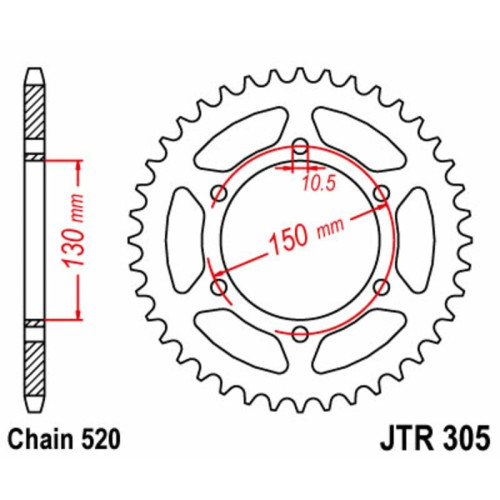Kit de cadena EK/JT 520ZVX3 15/46 - corona Standard