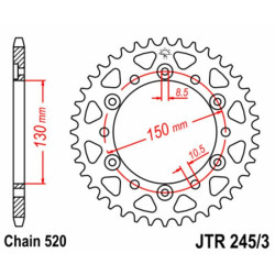 Kit de cadena EK/JT 520SRX2 14/42 - corona Standard 2