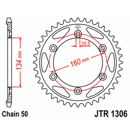 Kit de cadena EK/JT 530SRX2 16/40 - corona Standard