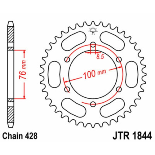 Kit de cadena EK/JT 428ZVX 14/48 - corona Standard