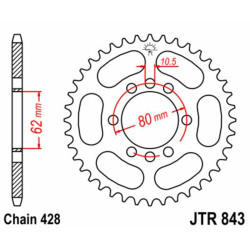 Kit de cadena EK/JT 428ZVX 16/50 - corona Standard 2