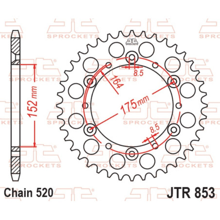 Kit de cadena EK/JT 520MRD7 13/43 - corona Standard