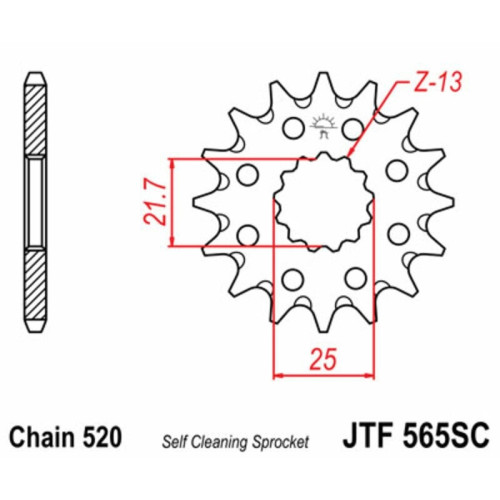 Kit de cadena EK/JT 520SRX2 14/45 - corona Standard